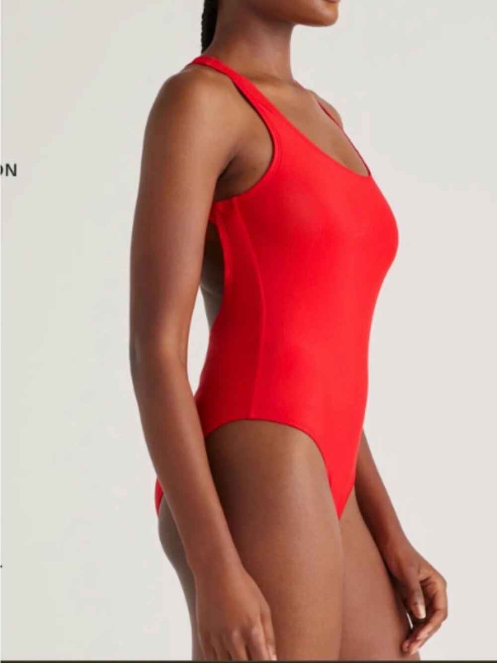 New Quince Italian Cami One-Piece Swimsuit – Red, Size Large - Picture 2 of 6